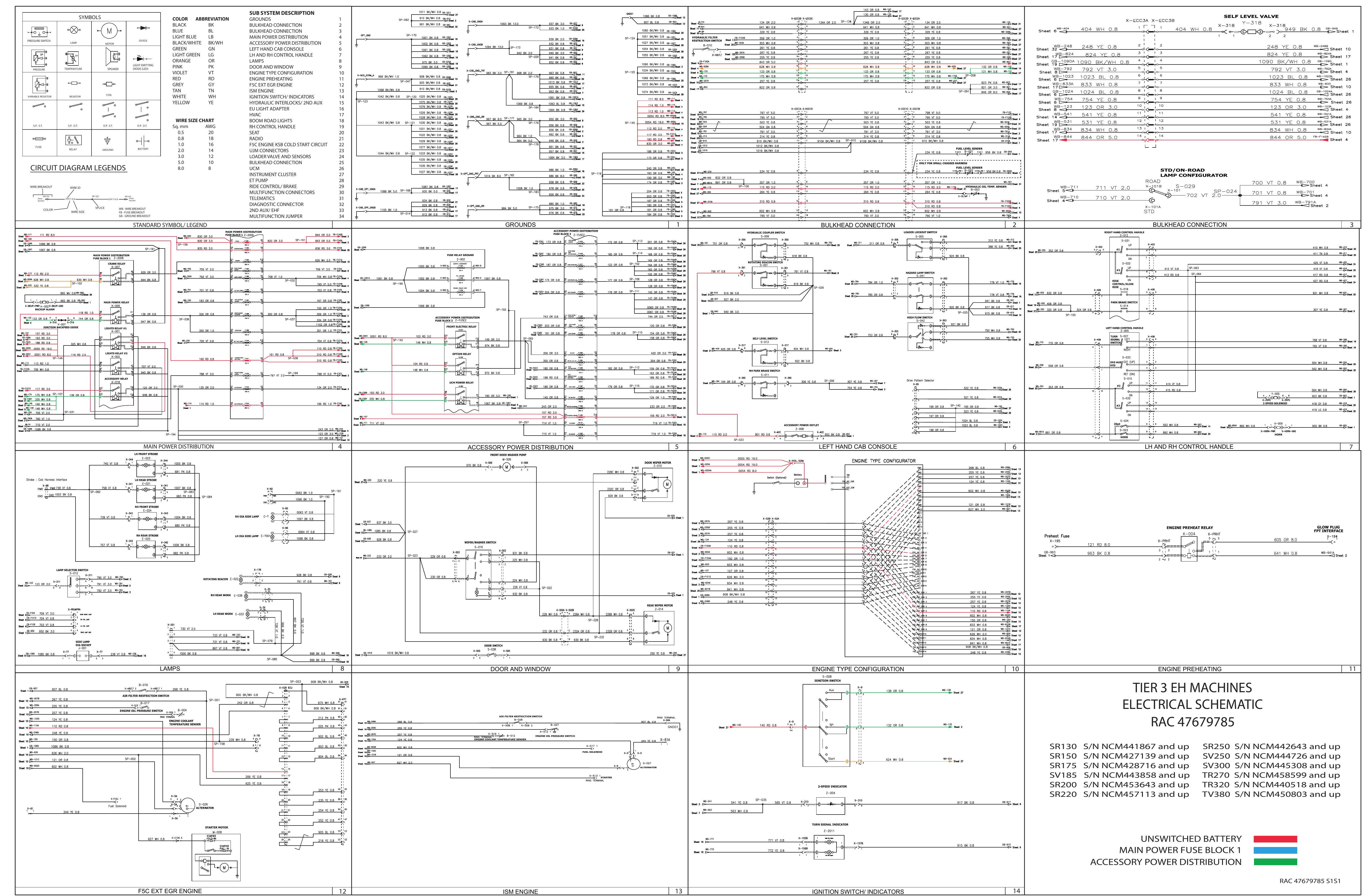TIER 3 EH MACHINES ELECTRICAL SCHEMATIC
